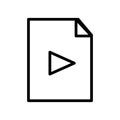 Vector line icon play button on the multimedia interface allows users to watch videos. Simple communication element on the web