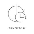 Vector line icon representing delayed shutdown, turn off delay