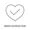 Vector Line Icon representing Needs Satisfaction. Royalty Free Stock Photo