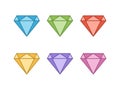 Vector line icon set diamonds Royalty Free Stock Photo