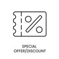 Vector line icon Special offer or discount with editable stroke, for packaging
