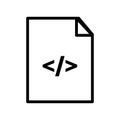 Vector line icon web document contains data from the internet coding program. File sign on the website indicates the use of HTML Royalty Free Stock Photo