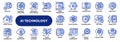 Vector line icons of artificial intelligence and machine learning Royalty Free Stock Photo