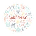 Vector gardening icons collections Royalty Free Stock Photo