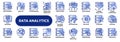 Vector line icons of data analytics and statistics Royalty Free Stock Photo