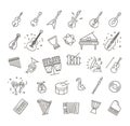 Vector icons. music classic instruments Royalty Free Stock Photo