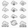 Network cloud computing icon set Royalty Free Stock Photo