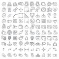 100 vector line icons set