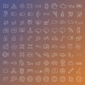 100 vector line icons set