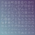 100 vector line icons set