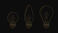 Vector line incandescent light bulb set. Vector illustration for your design