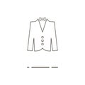 Vector line jacket and bow tie icon on white background