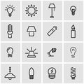 Vector line light icon set Royalty Free Stock Photo