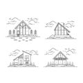 Vector Line Modern House collection Royalty Free Stock Photo