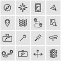 Vector line navigation icon set Royalty Free Stock Photo