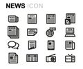 Vector line news icons set