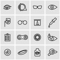 Vector line optometry icon set