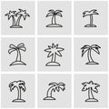 Vector line palm icon set