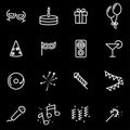 Vector line party icon set