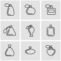 Vector line perfume icon set