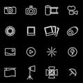 Vector line photo icon set