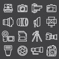 Vector line Photography icon set