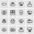 Vector line printer icon set