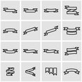 Vector line ribbon icon set