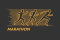 Vector line run and marathon logo