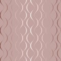 Vector line seamless pattern. Wavy swirl background. Elegant waves twist. Repeated geometric curved stripes pastel color. Luxury t