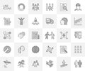 Vector line set of icons for career and training. Royalty Free Stock Photo