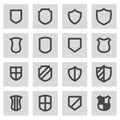 Vector line shield icons set