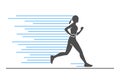 Vector line silhouettes of runner.