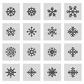 Vector line snowflake icons set