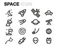 Vector line space icons set