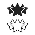 Vector line stars outline icon. Feedback rating concept illustration Royalty Free Stock Photo