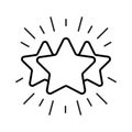 Vector line stars outline icon. Feedback rating concept illustration Royalty Free Stock Photo
