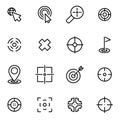 Vector line target icon set