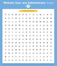 Vector line universal webpage tiny icon set