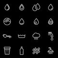 Vector line water icon set