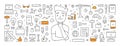 Vector line web banner for computer engineering Royalty Free Stock Photo