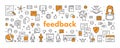 Vector line web banner for feedback Royalty Free Stock Photo