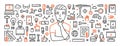 Vector line web concept for computer engineering Royalty Free Stock Photo
