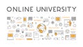 Vector line web concept online university