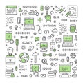 Vector line web concept for programming Royalty Free Stock Photo