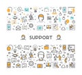 Vector line web concept for support Royalty Free Stock Photo