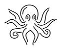 Vector linear art with stylized octopus silhouette