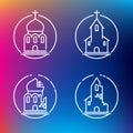 Vector linear churches icons