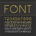 Vector linear font. Line style font with a numeral Royalty Free Stock Photo