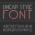 Vector linear font - simple and minimalistic alphabet in line style . Royalty Free Stock Photo